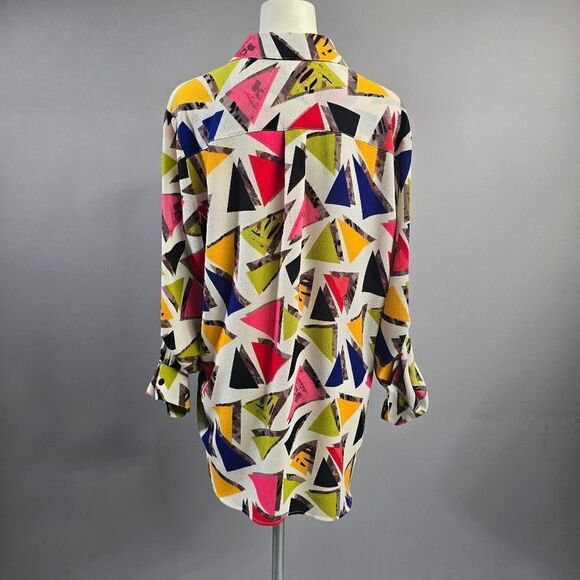 Abstract Multicolor Button Down Shirt R4 - Picture 4 of 5